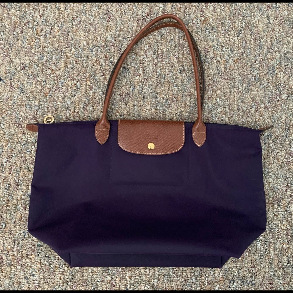 Longchamp Le Pliage Large Purple Tote